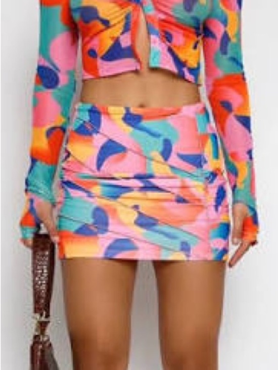 Tiger Mist Dresses & Skirts - Tiger Mist Briar Skirt- Abstract Multi-Color Mini Skirt